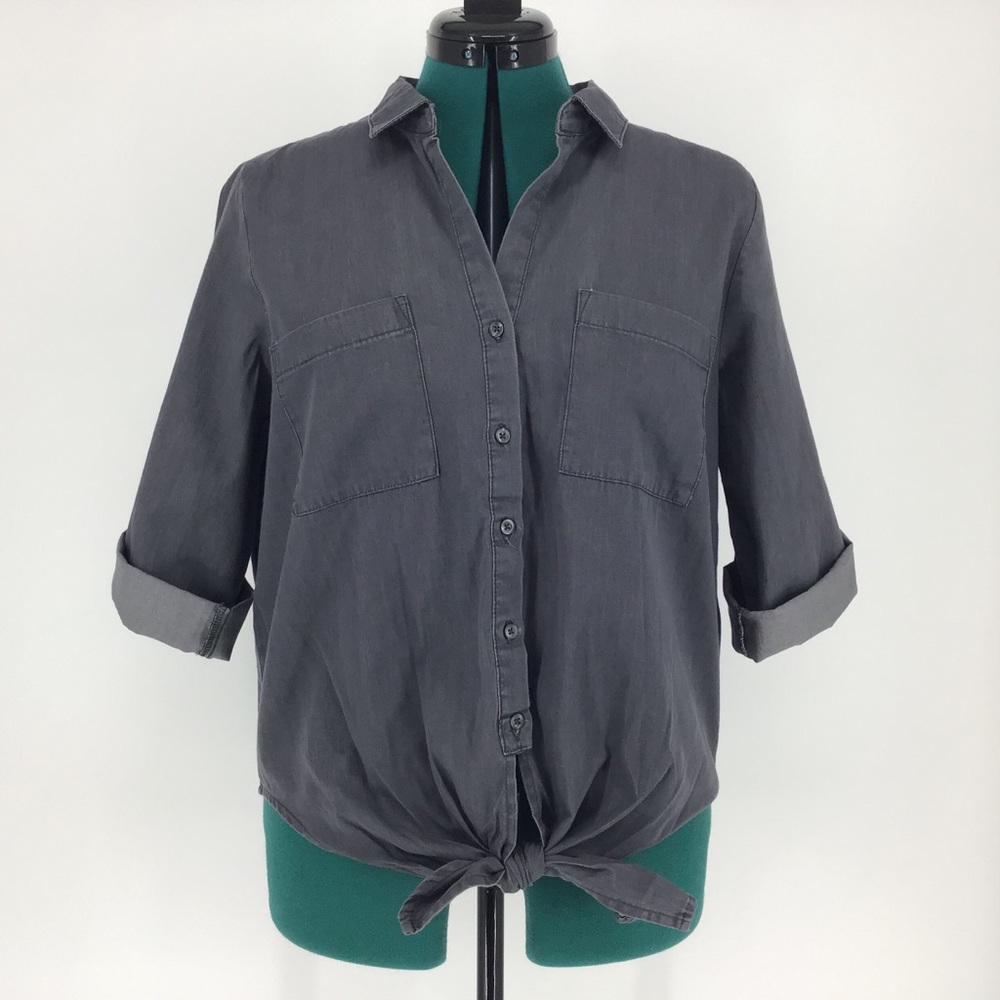 Harve Benard 3/4 Sleeve Blouse with Tie Bottom, L